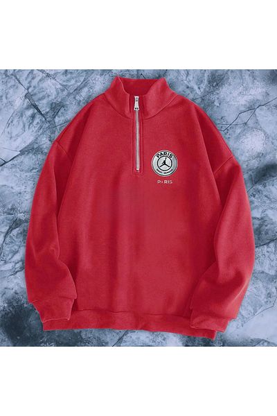 NEW TRENDY COLLECTİON Stand Collar Half Zipper Custom Design Printed Fit for Active Use Pileproof Colorfast Sweatshirt