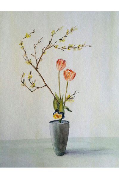 Sarisa pictură originală în acuarelă