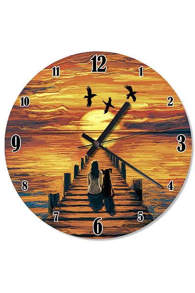 Tablomega Pier Analog Wall Clock at Sunset