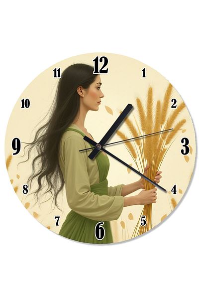 Tablomega Woman Holding a Virgo Special Design Wall Clock