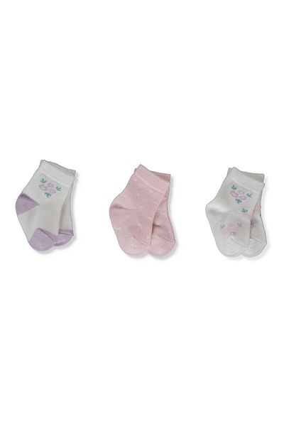 Bebetto Set of 3 Socks - Flowers (0-6 Months) S 672