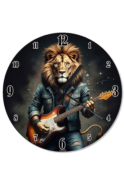 Tablomega The Lion's Electric Guitar Analog Wall Clock