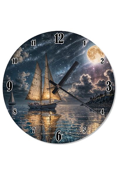 Tablomega Silent Sailing Flowing Wall Clock in Moonlight