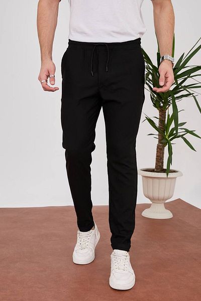 Zoom King Ανδρικό παντελόνι Jogger New Season, μαύρο, λεπτή εφαρμογή, χαλαρή εφαρμογή