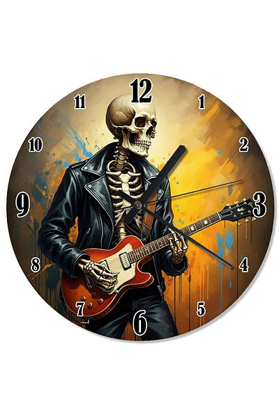 Tablomega Skeleton and Guitar Melody Flowing Wall Clock