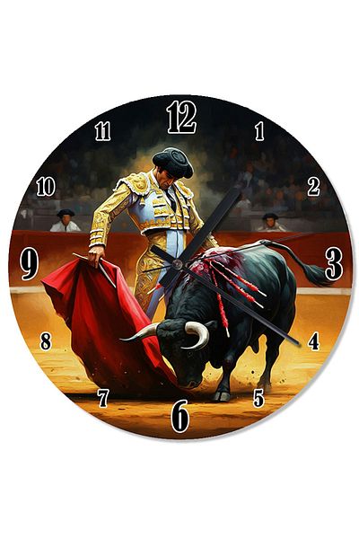 Tablomega Matador and Bullfight Custom Design Wall Clock