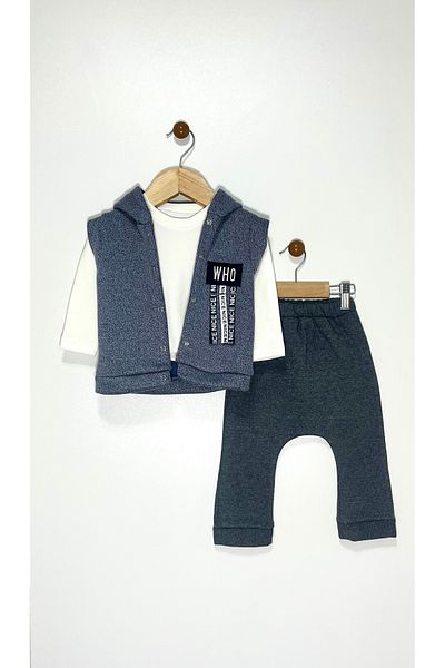 Kocaman Bebe Who Printed Baby 3-Piece Vest Set