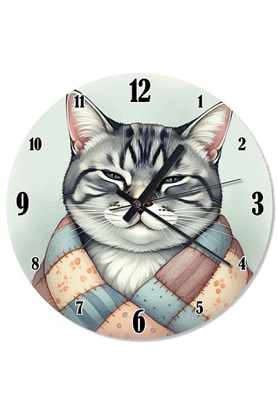 Tablomega Winter Scarf Cat Special Design Wall Clock