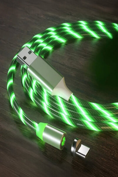 JUDAS Type-c Magnetic Akan Led Işıklı Şarj Kablosu -2mt