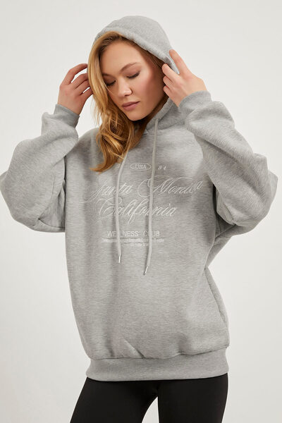 Arma Life Дамска сива суитшърт с качулка и принт „Париж“