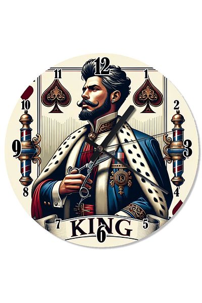 Tablomega Paper Barber King's Elegance Design Wall Clock