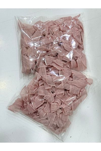 LAYLAEVENTS 40 Pieces of Linen Ribbon Premade Bow - Powder