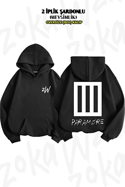 ZOKAWEAR Hanorac cu glugă cu imprimeu pe spate Paramore Rock Metal Band supra...