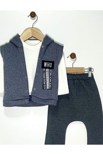 Kocaman Bebe Who Printed Baby 3-Piece Vest Set