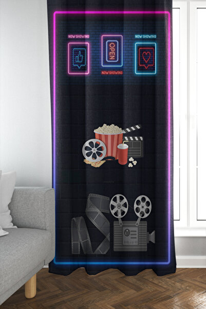 PRINTOPIA Neon Light Camera Film Curtain Patterned Honeycomb Fabric Backgroun...