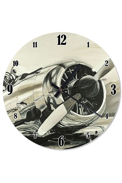 Tablomega Old Airplane Engine Shaped Wall Clock