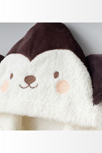 Bebitof Monkey Patterned Boxed Baby Bathrobe Set