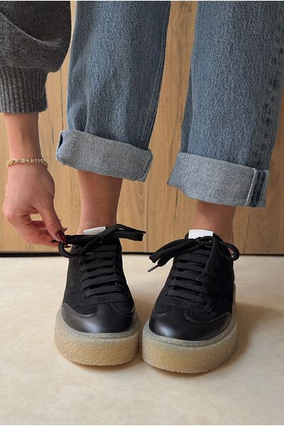 Mupa Shoes Μαύρα σουέτ γυναικεία αθλητικά παπούτσια
