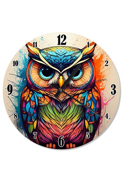Tablomega Colorful Owl's Eye Decorative Wall Clock