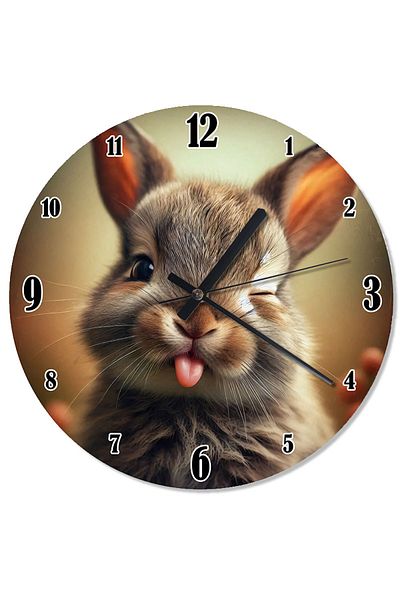 Tablomega Smiling Rabbit Cub Retro Wall Clock