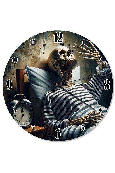 Tablomega Skeleton Leisure Flowing Wall Clock with Pajamas