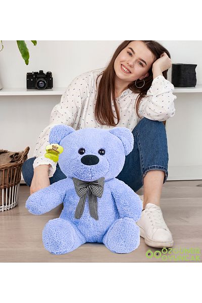 Özgüner Oyuncak Cute Plush Bear - Sitting Bear Toy with Bow Tie
