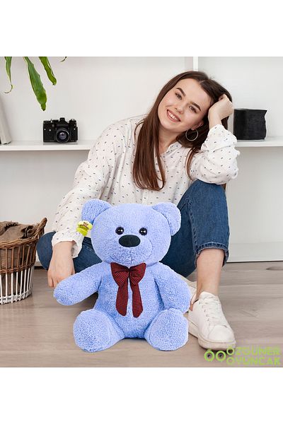 Özgüner Oyuncak Cute Plush Bear - Sitting Bear Toy with Bow Tie
