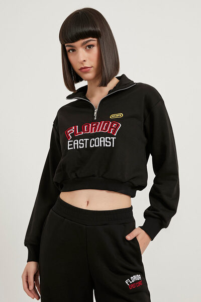 Arma Life Κεντημένο φούτερ με φερμουάρ στο λαιμό