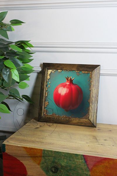 Artavessa Панел за картина с рамка от масивно дърво, камък, 26 x 26 см - Nar