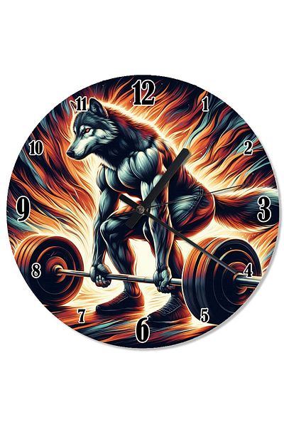 Tablomega Power of the Muscle Wolf Analog Wall Clock