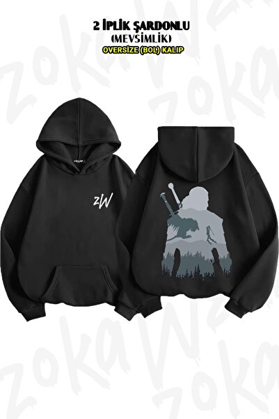 ZOKAWEAR Φούτερ με κουκούλα με στάμπα The Witcher Back (2 νήματα)