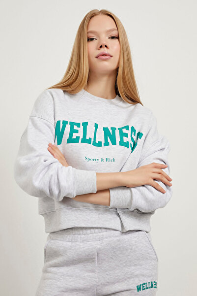 Arma Life Дамска сива суитшърт с качулка и принт