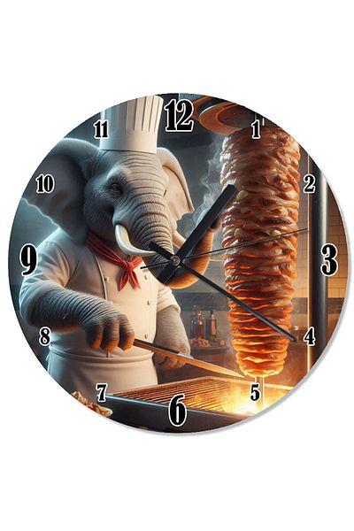 Tablomega Rotary Master Elephant Pattern Wall Clock