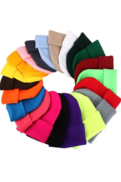 MinaCarin Unisex Gray Black Basic Winter 2-Piece Beret Set