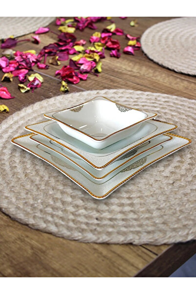 çaymekani Pars yemek takımı 12 kişilik 48 parça Gold model