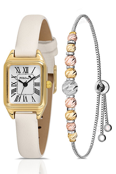 Polo Air Romen Rakamlı Deri Kordon Kadın Kol Saati Dorika Bileklik Kombin Bey...