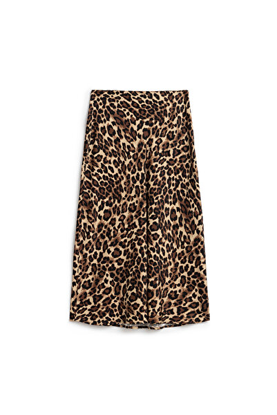 İpekyol Leopar desen midi etek