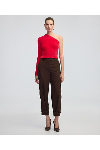İpekyol Plush Knitwear with Asymmetrical Sleeves