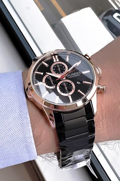 Homies Men's Black Wrist Watch - Gift Bracelet with Special Box, Steel Band Hme2061C2