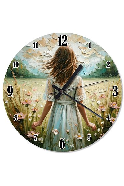 Tablomega Woman in a Flower Field Special Design Wall Clock