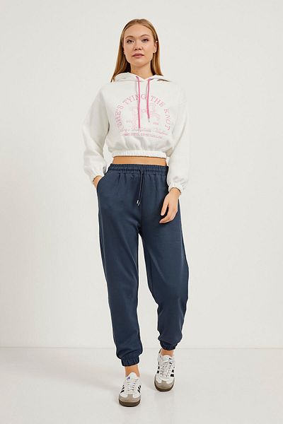 Arma Life Γυναικείο ελαστικό μέσης Basic Loose Blue Jogger Παντελόνι