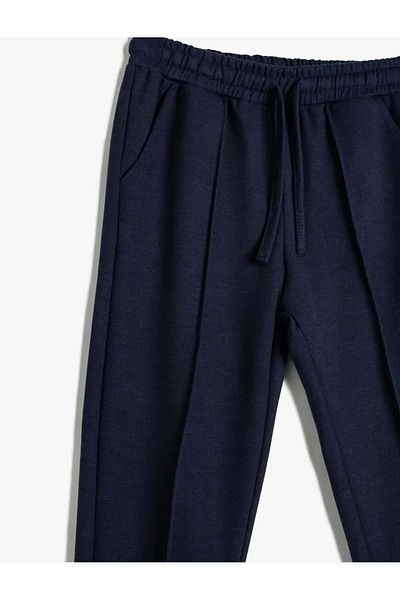 Koton Basic Pants for Girls Elastic Waist Tie 5Wkg40148Ak Navy