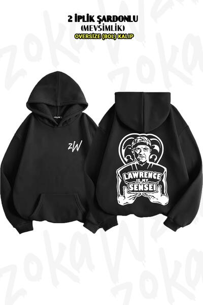 ZOKAWEAR Hanorac supradimensionat Cobra Kai v6 cu glugă imprimat pe spate (2 ...