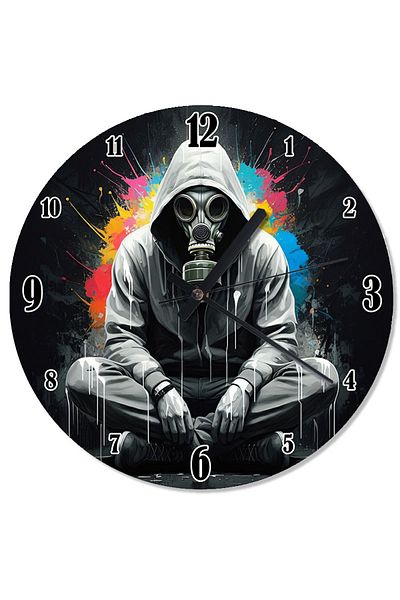 Tablomega Hooded Mysterious Figure Patterned Wall Clock