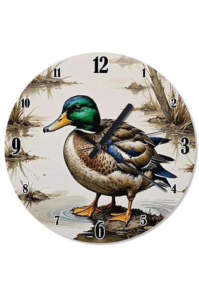 Tablomega Ceas de perete retro Calm Duck Scenery