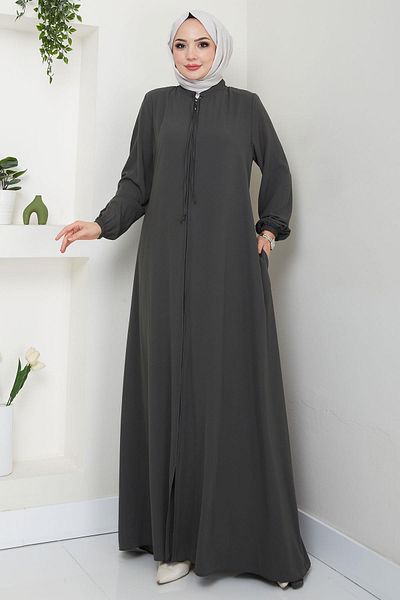 hafsamina Khaki Mevlana Ferace - Lace-Up, Model Hm2644