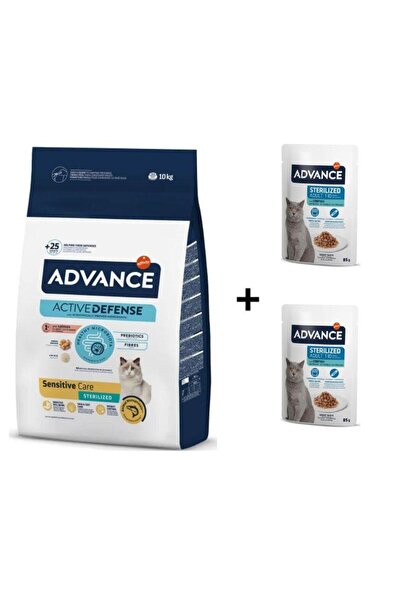 Advance Somonlu Kısırlaştırılmış Kedi Maması 10 Kg + 2 Adet Advance Morina Ba...