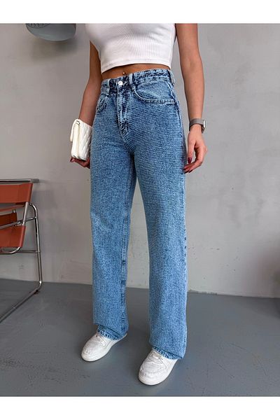 LOISY Pantaloni de damă cu design Punch cu picioare largi