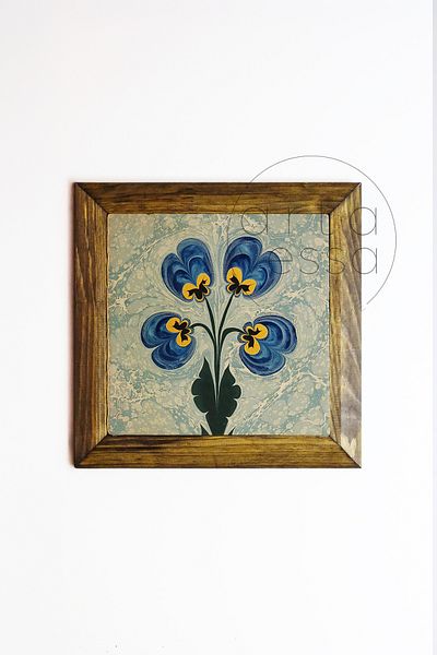 Artavessa Панел за картина с рамка от масивно дърво, камък, 26 x 26 см - Мраморно изкуство 1
