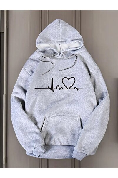 LAND MODA Φούτερ Unisex με στάμπα με κουκούλα